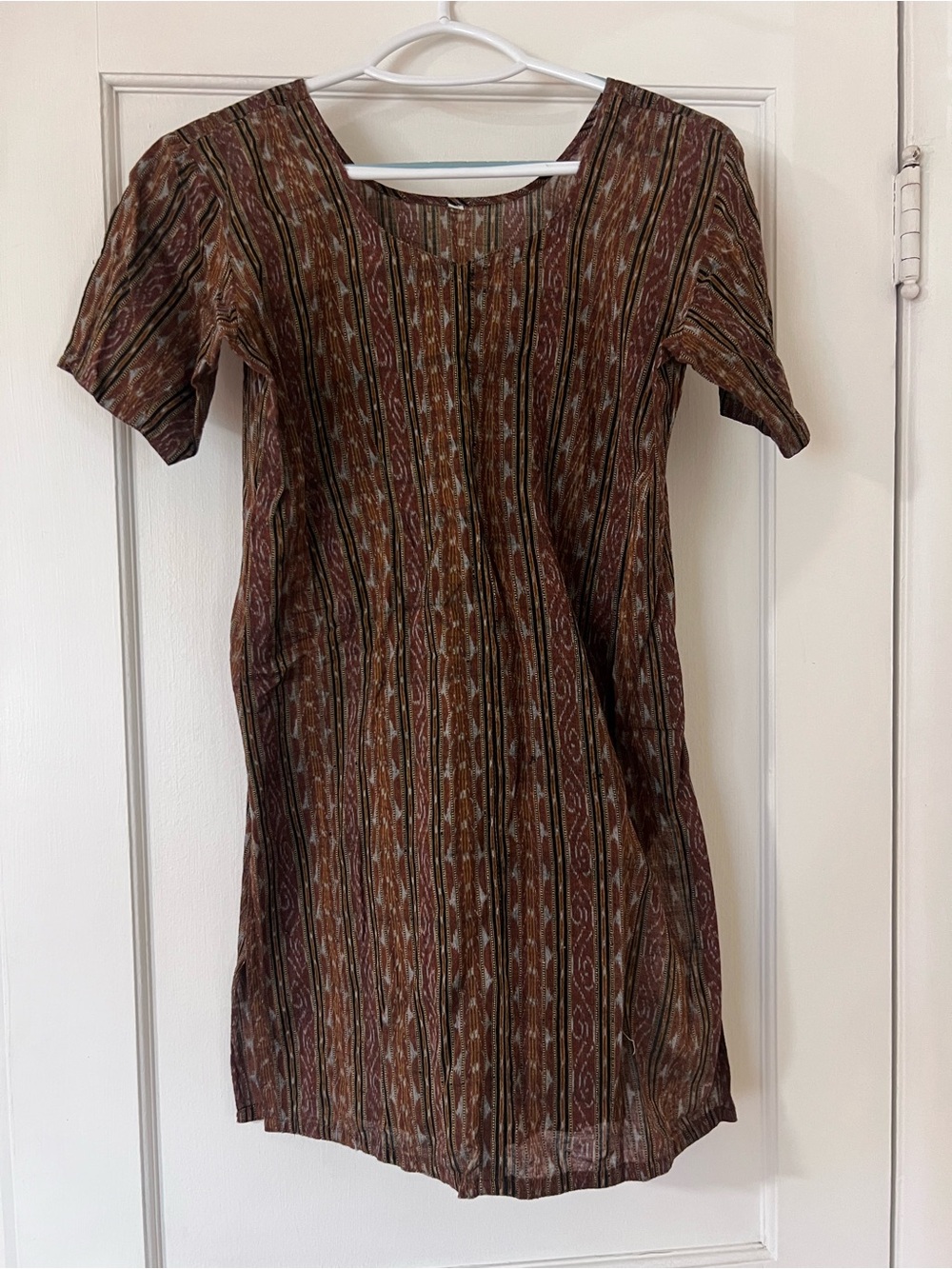 Women’s Brown Striped Indian Kurta Tunic